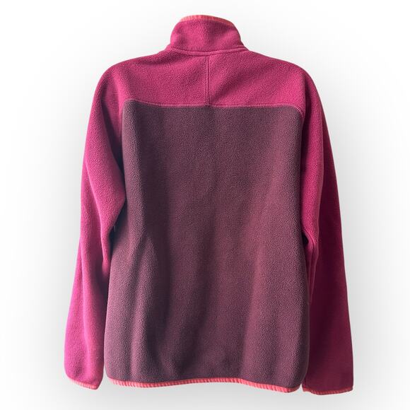 Burton Snap Collar Color Block Fleece Pullover Size M, Maroon Red - Picture 4 of 12